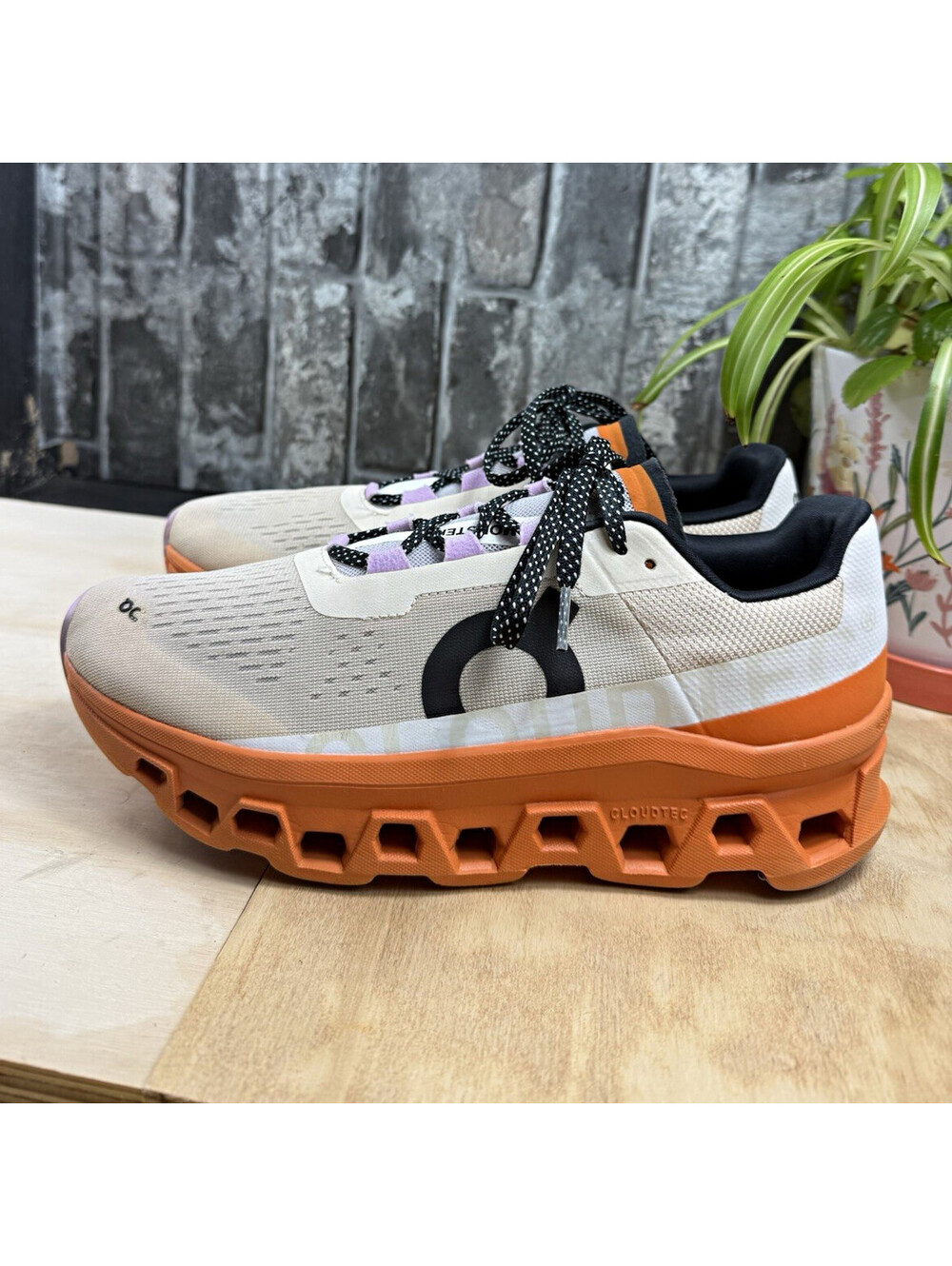 On Cloudtec Unisex White/Orange/Black/Purple Low Top Lace-Up Sneaker